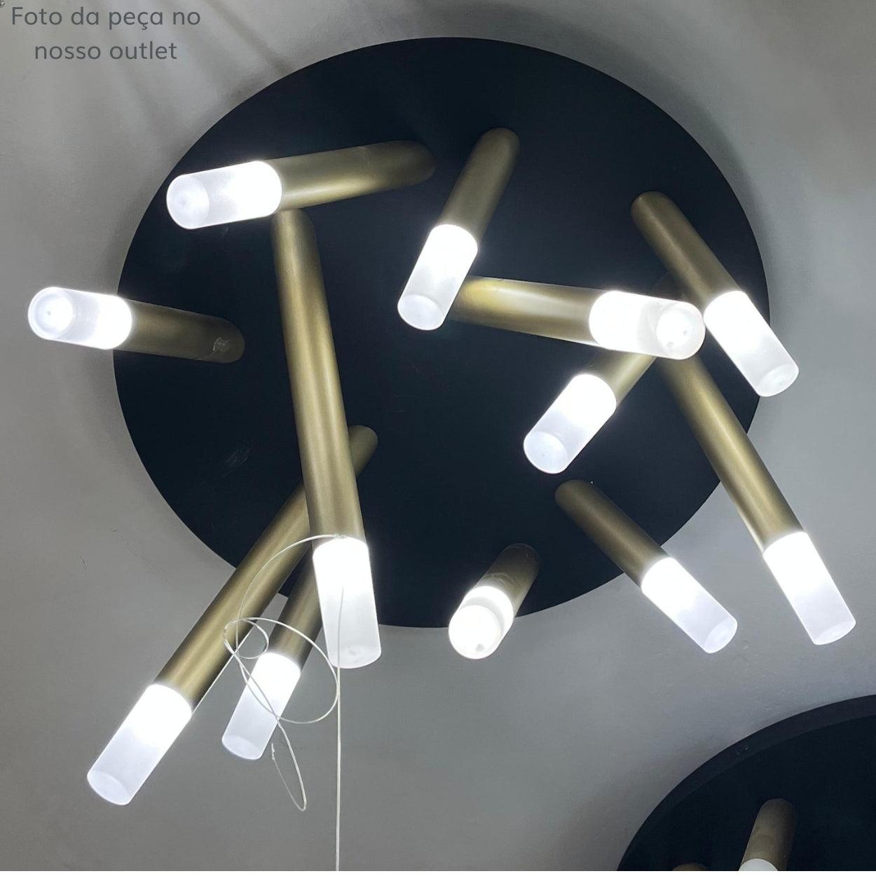 Plafon Led Manacá 2160Lm 3000K Preto BD001S / BD001M