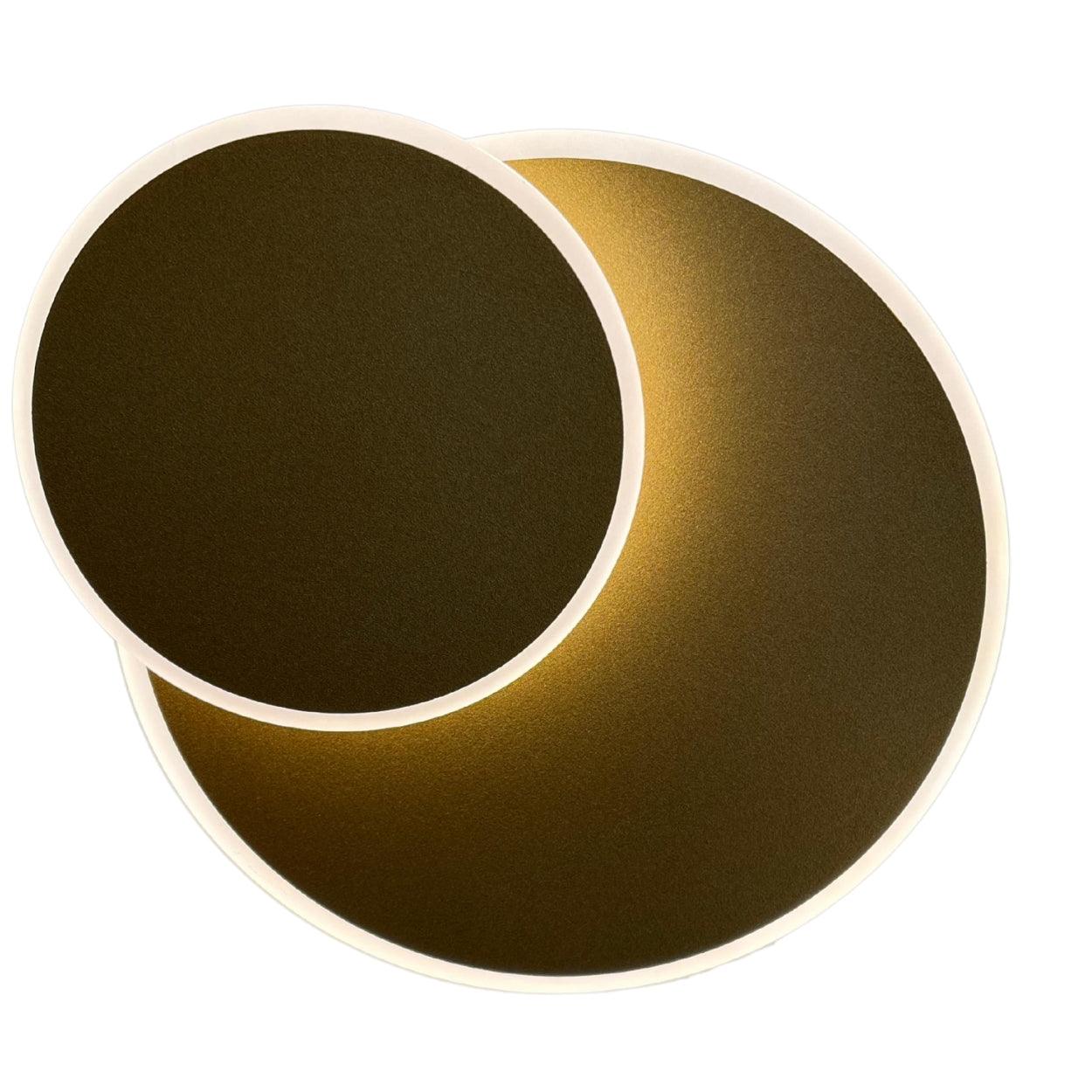 Arandela LED Redonda 17W Bivolt Ø20cm Dourado Escovado