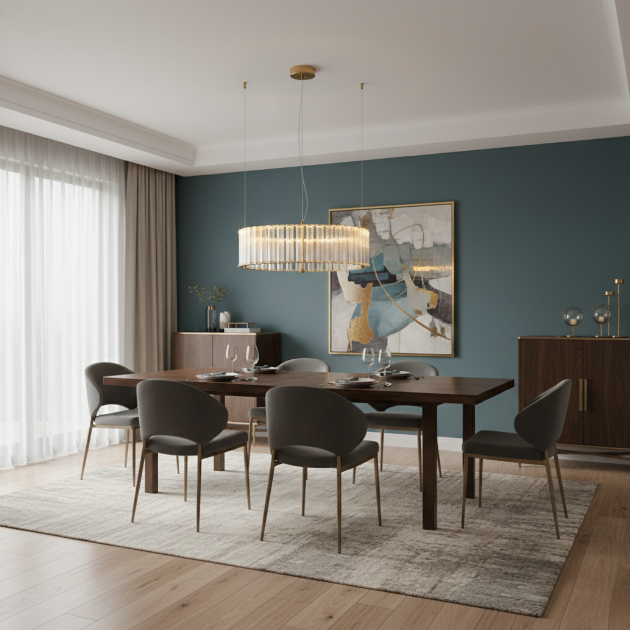 Pendente Monile Transparente Dourado 60cm LED 25W 3000K – Bella Iluminação