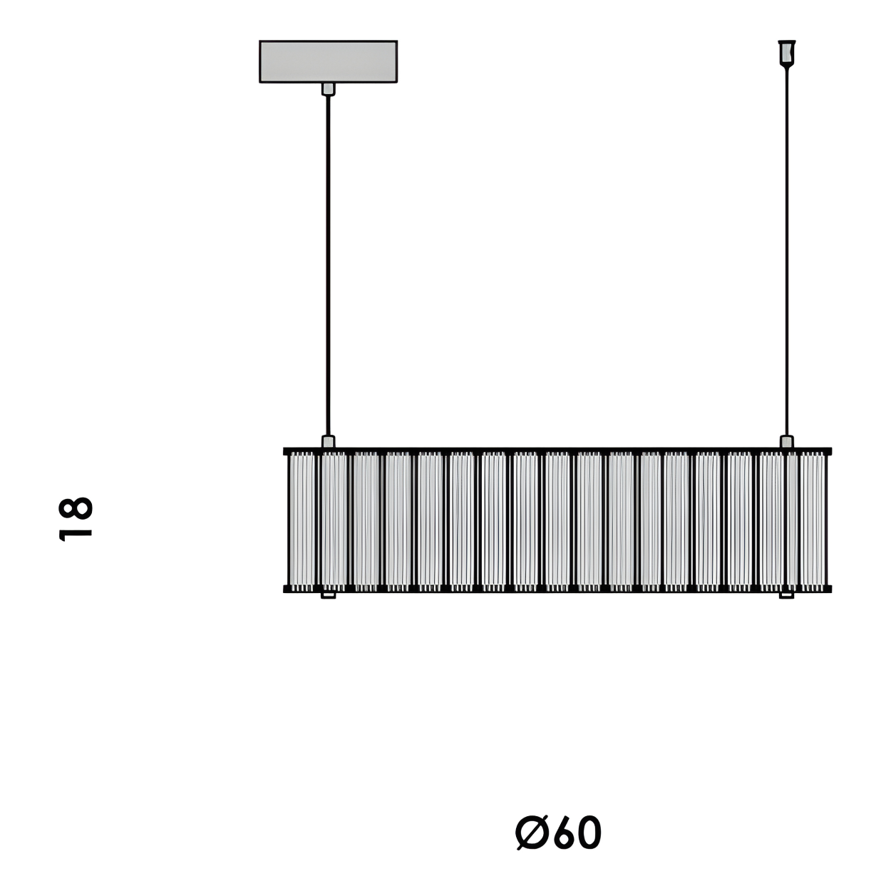 Pendente Monile Transparente Dourado 60cm LED 25W 3000K – Bella Iluminação