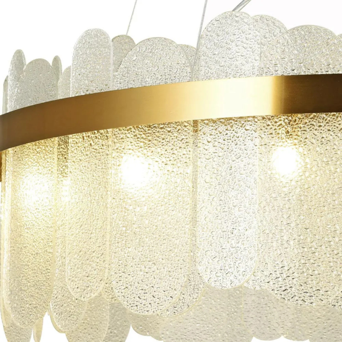 Pendente Nexia Dourado Transparente 80cm 14xG9 – Bella Iluminação