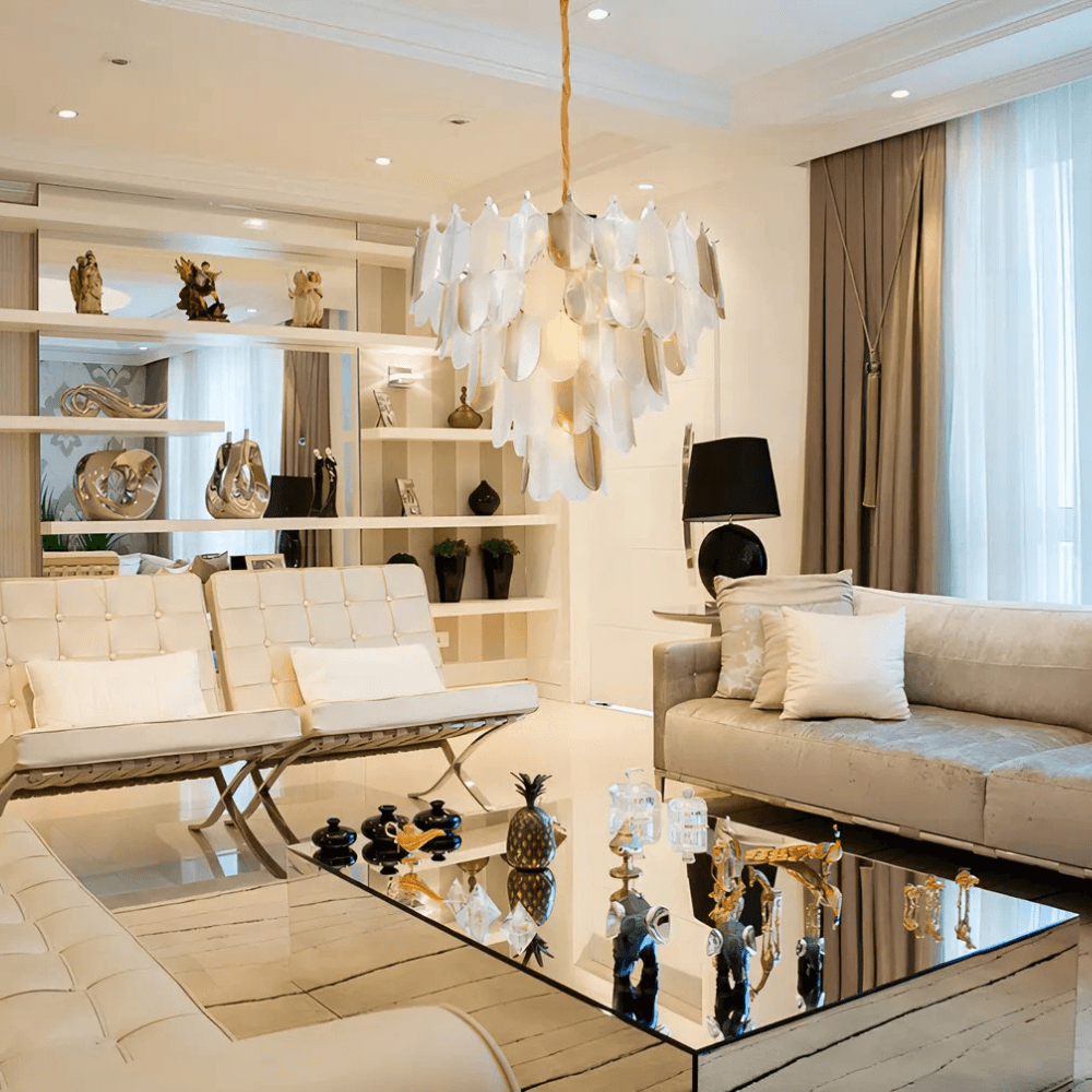 Lustre Pendente de Penas 65cm