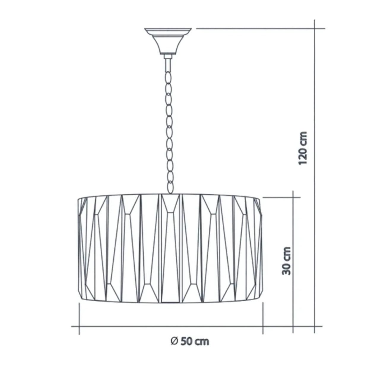 Lustre de Teto Redondo em Cristal e Aço Cromado – 50cm de Diâmetro