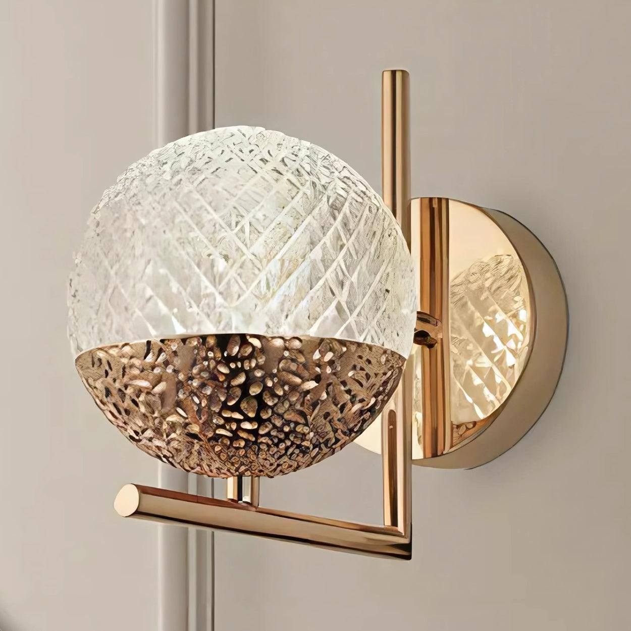Arandela Led Cristal Dourado 6w Design Moderno P/ Parede