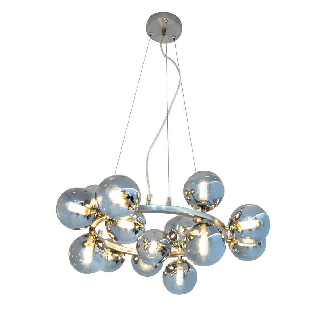 Pendente Halo Nickel E Cromado 56x24cm