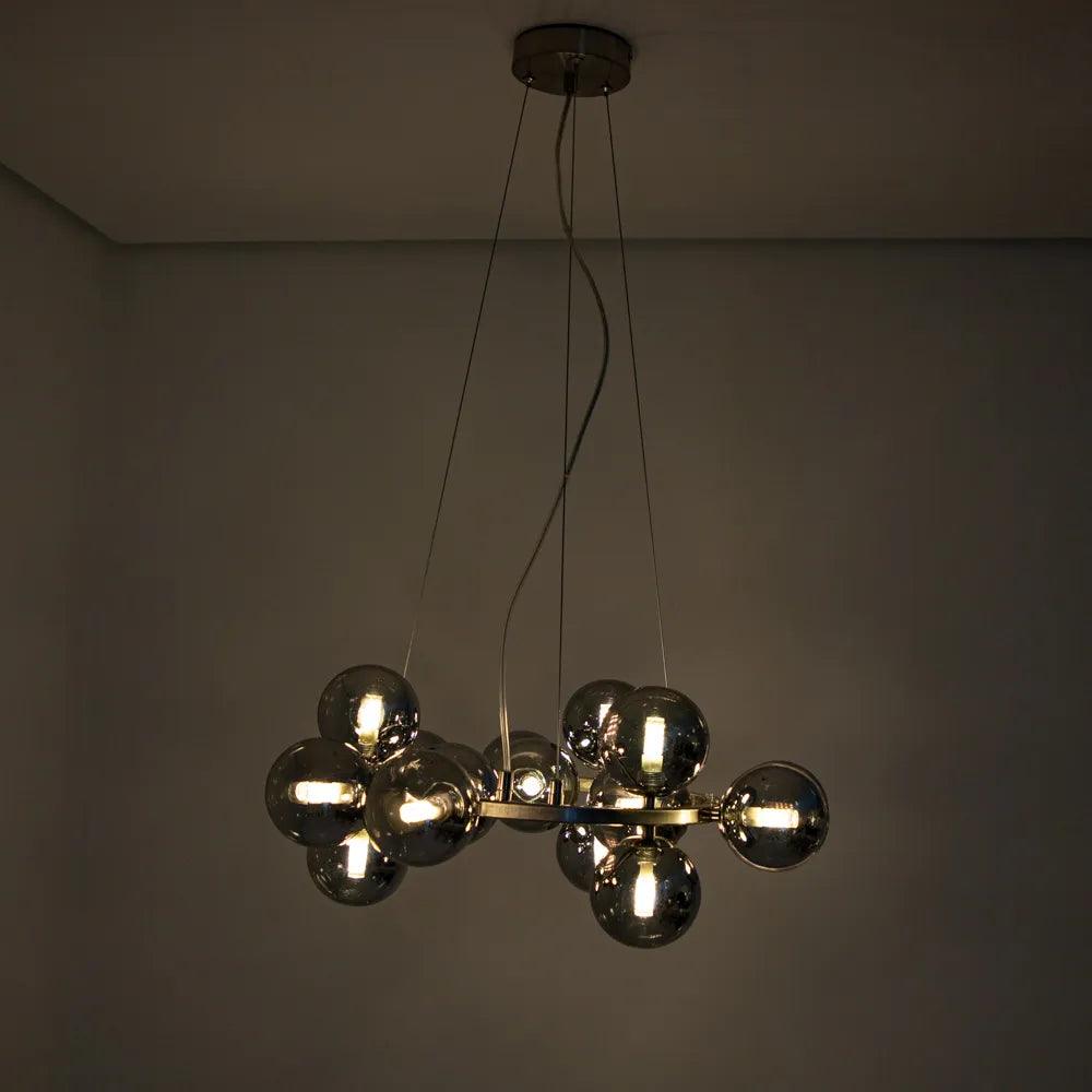 Pendente Halo Nickel E Cromado 56x24cm