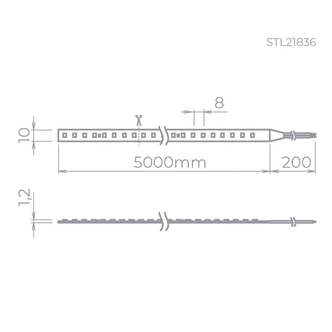 Fita LED PRO 5 Metros IRC 90 Interno 3000K 19W/m 24V - Stella STL21836/30
