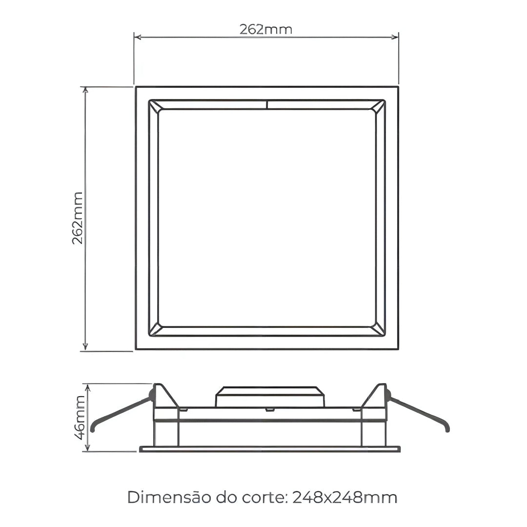 Painel de Embutir LED Deep Recuado Quadrado Stella STH8904BR/30