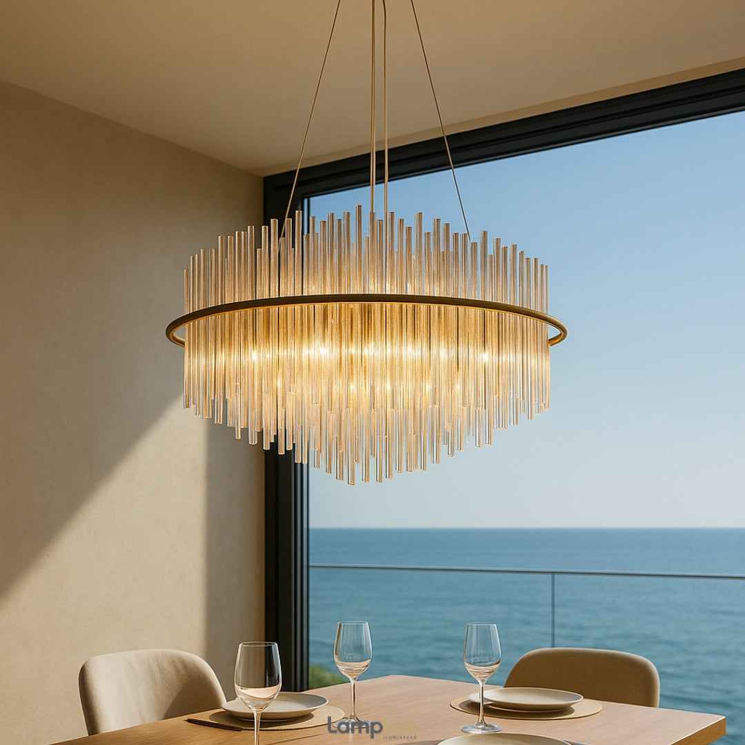 Lustre Pendente Doppler Redondo Bella Iluminação