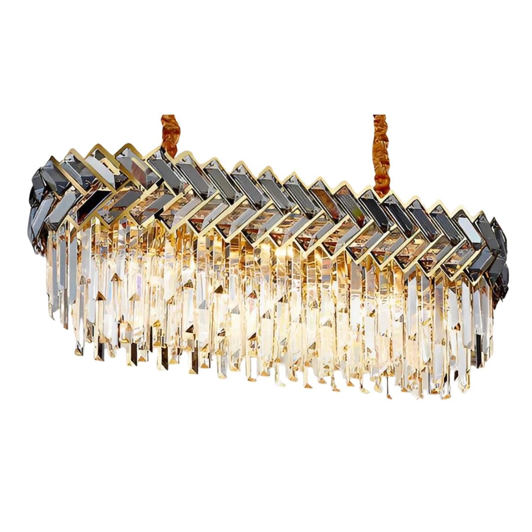 Lustre Mumbai em Metal Dourado e Cristal