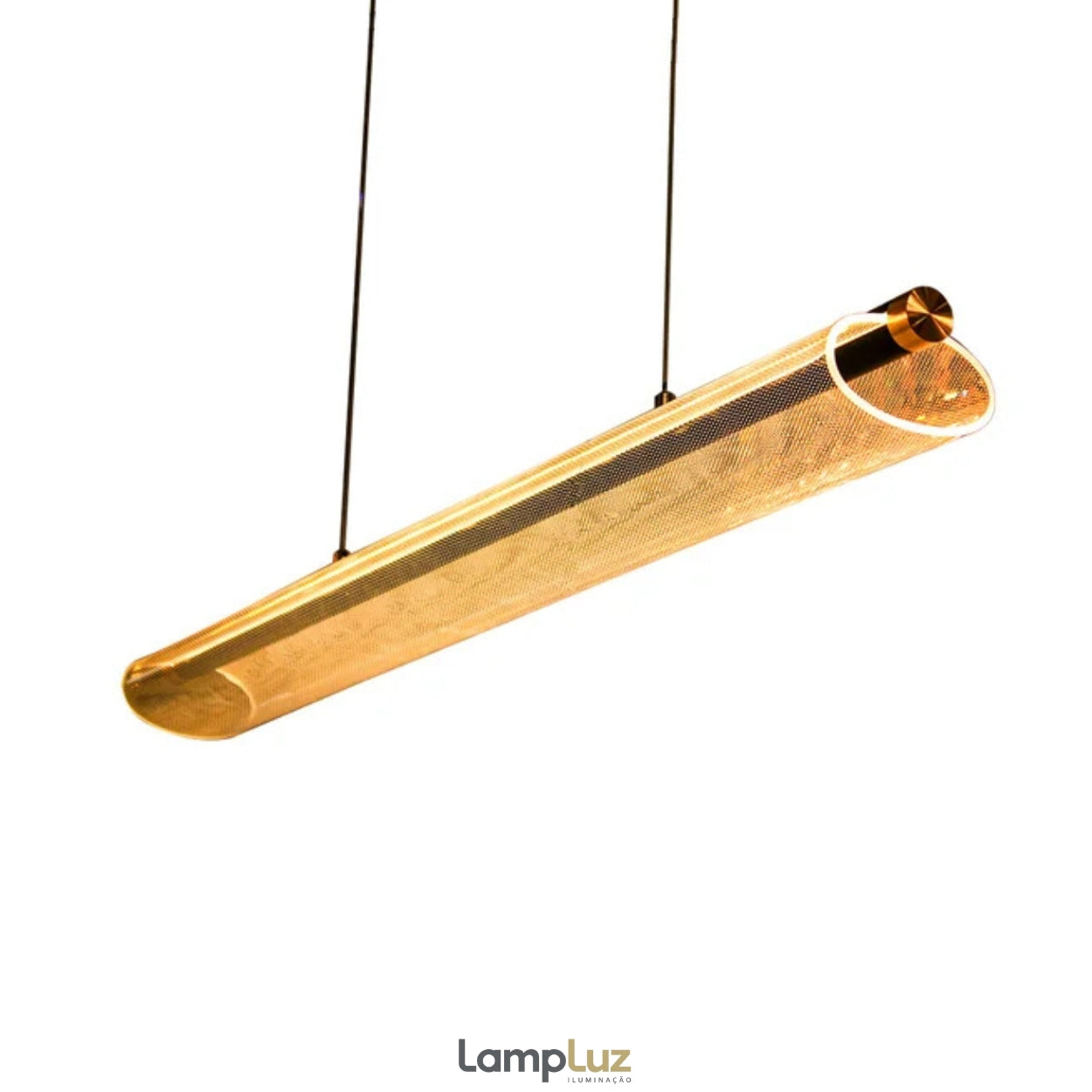 Pendente LED Moderno Preto e Dourado 30W 3000K